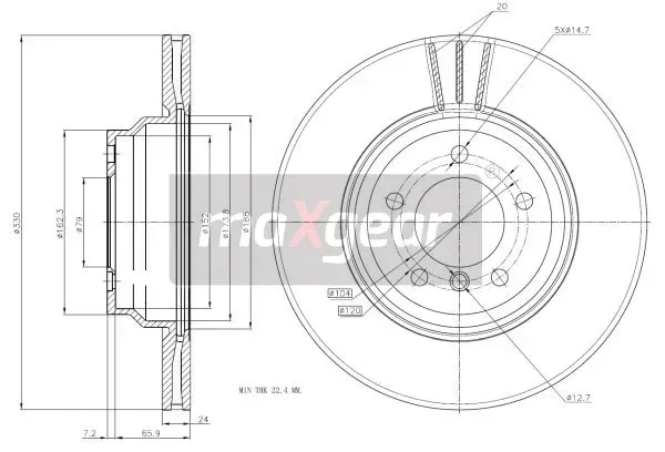 19-1322-tarcza-ham-bmw-p-e90-05-maxgear-stan-nowy