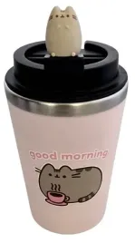 pusheen-kubek-termiczny-z-figurka-350-ml-good-morning-roz