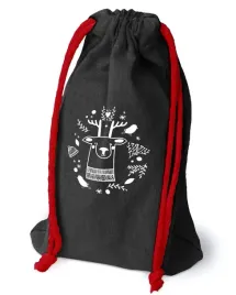 eko-worek-bawelniany-ze-swiatecznym-nadrukiem-15x30-cm-czarny-145g-renifer