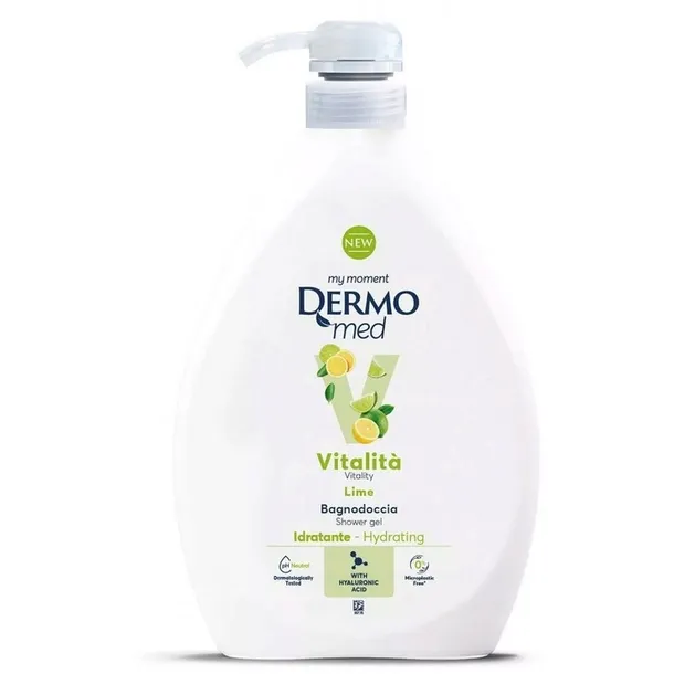 Włoski żel pod prysznic Dermomed Limonka 1000 ml z pompką