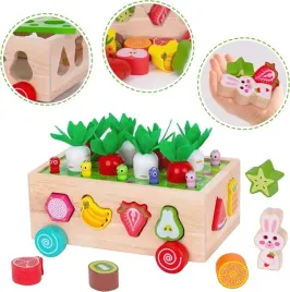 montessori-sorter-klockow-zlap-robaczka-ukladanka-drewniany-wozek-marchewki
