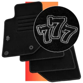 dywaniki-welurowe-czarne-nubuk-z-haftem-777-samochodowe-komplet-4-stopery