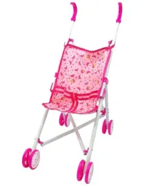 rozowy-wozek-dla-lalek-misiow-spacerowka-parasolka-skladany