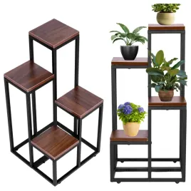 kwietnik-regal-na-kwiaty-ozdoby-4-polki-metal-mdf-ciemny-orzech-modernhome