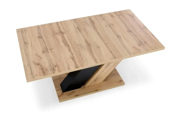 stol-rozkladany-halmar-brandon-160-200-cm-prostokatny-dab-wotan-czarny-material-blatu-plyta-laminowana