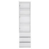 regal-waski-meble-wojcik-fribo-50-cm-drzwi-3-szuflady-bialy-mat-stan-nowy