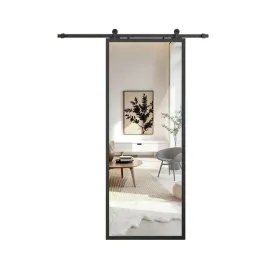 drzwi-szklane-przesuwne-system-loft-czarne-850x2200-alu-lustro-srebrne-85cm