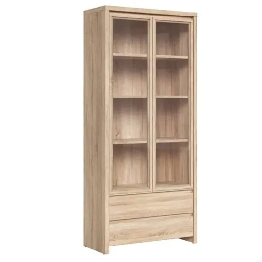 witryna-przeszklona-black-red-white-kaspian-90-cm-2-szuflady-dab-stan-nowy