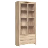 witryna-przeszklona-black-red-white-kaspian-90-cm-2-szuflady-dab-stan-nowy