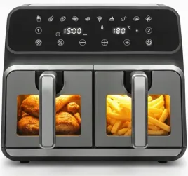 frytkownica-beztluszczowa-2400w-9l-airdweller-air-fryer-czarna-dwukomorowa