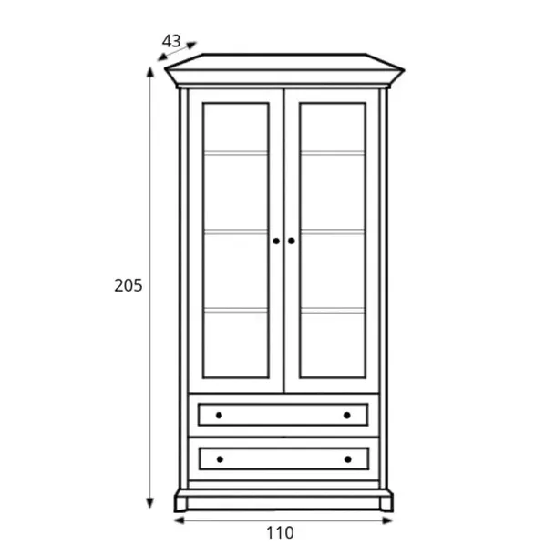 witryna-do-salonu-black-red-white-kent-110-cm-stojaca-kasztan-2-drzwi-wysokosc-mebla-205-cm