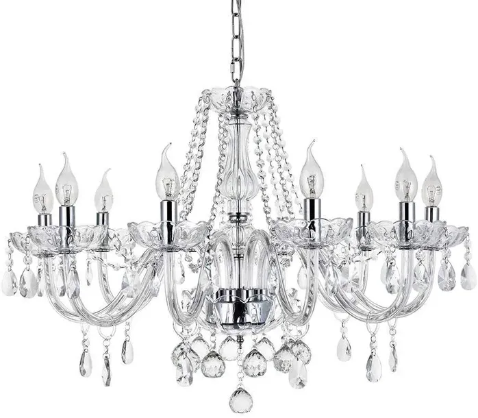 LAMPA KRYSZTAŁOWA WISZĄCA ŻYRANDOL GLAMOUR SZKŁO DO SALONU KORYTARZA