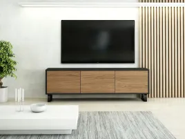 szafka-pod-telewizor-rtv-loft-160-czarny-mat-dab-casella-brazowy-egger