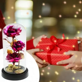 wieczna-roza-na-walentynki-dla-kobiet-prezent-w-szkle-lampki-bukiet-3-roze
