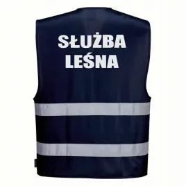 kamizelka-odblaskowa-portwest-s-m-granatowa-z-nadrukiem-sluzba-lesna