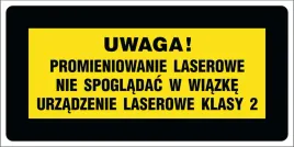 naklejka-uwaga-promieniowanie-laserowe-klasy-2-20x40cm