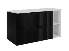 czarna-szafka-pod-umywalke-wiszaca-80-cm-regal-bialy-ryflowana-2-szuflady