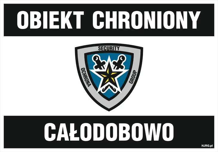 Tablica Obiekt chroniony całodobowo 25x35cm PCV 1mm PROMOCJA