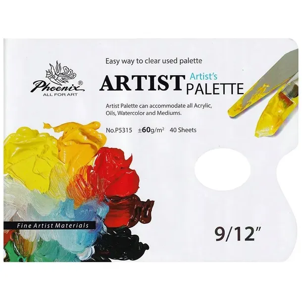 Palety Malarskie Jednorazowe Paleta Malarska 23x30cm 60g 40 arkuszy Phoenix