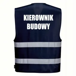 kamizelka-odblaskowa-portwest-s-m-granatowa-z-nadrukiem-kierownik-budowy