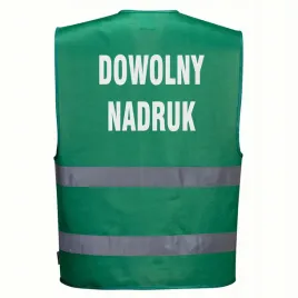 kamizelka-odblaskowa-portwest-xxl-xxxl-zielona-z-nadrukiem-dowolny-nadruk