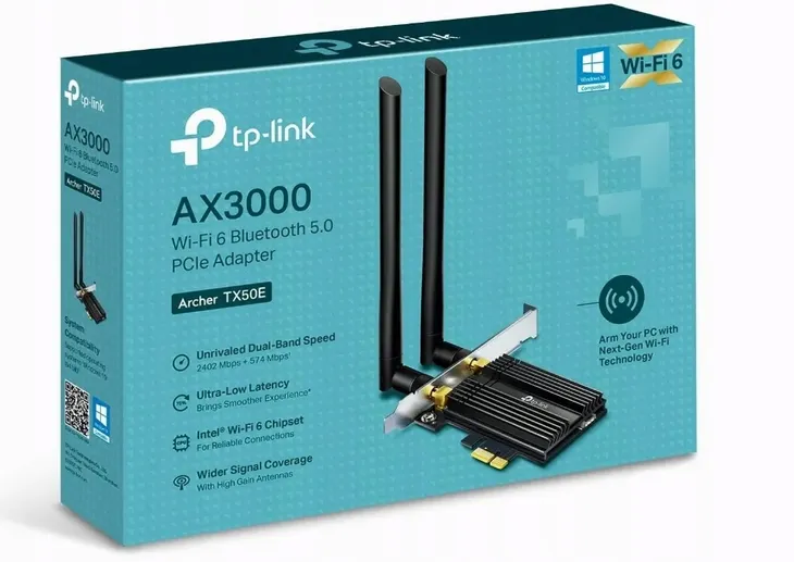 karta-sieciowa-tp-link-archer-tx3000e-maksymalna-predkosc-transmisji-5400-mbps