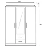 szafa-z-lustrem-meblar-smart-150-cm-trzydrzwiowa-2-szuflady-antracyt-stan-nowy