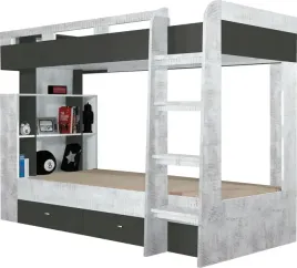 lozko-pietrowe-z-polkami-i-szufladami-tablo-szary