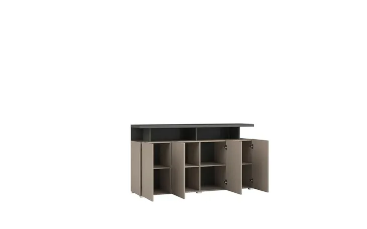 komoda-helvetia-serio-153x40x84-cm-antracyt-cappuccino-4-drzwi-matowa-stan-nowy
