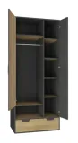 szafa-dwudrzwiowa-meblar-nano-80-cm-z-szuflada-grafit-szary-na-nozkach-stan-nowy