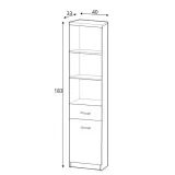 regal-slupek-mebelbos-top-mix-40x183-cm-dab-sonoma-1-szuflada-1-drzwi-polki-stan-nowy