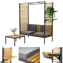 pergola-ogrodowa-drewniana-lawka-z-oparciem-stolik-poduszki-w-zestawie