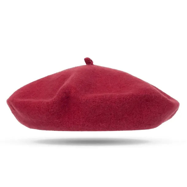Beret Damski Francuski Wełniany z Antenką Stylowy Premium Gładki Klasyczny