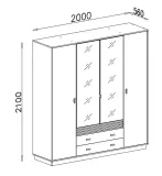 szafa-czterodrzwiowa-meblar-allmo-200-cm-trzy-szuflady-kaszmir-antracyt-stan-nowy
