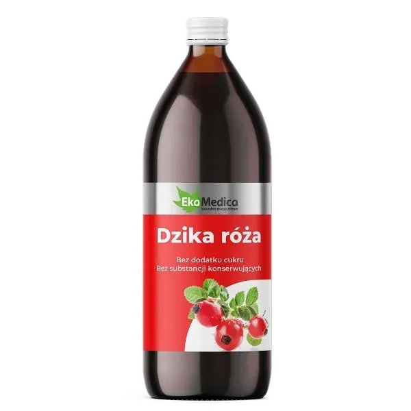 Sok z dzikiej róży 100% bez cukru 1l | EkaMedica