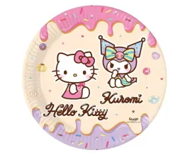 talerzyki-papierowe-hello-kitty-i-kuromi-urodziny-dziecka-23-cm-8-szt