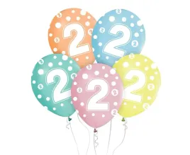 balony-cyfra-2-urodziny-miks-kolorow-pastelowe-30-cm-5-szt