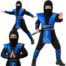 stroj-ninja-dla-dzieci-niebieski-wojownik-przebranie-na-halloween-130-140