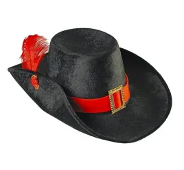 kapelusz-muszkietera-szermierza-torreadora-zorro-z-czerwonym-piorkiem