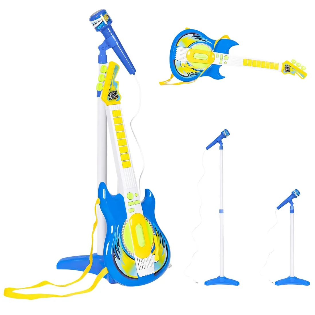 gitara-dla-dzieci-elektroniczna-zestaw-mikrofon-gitara-statyw