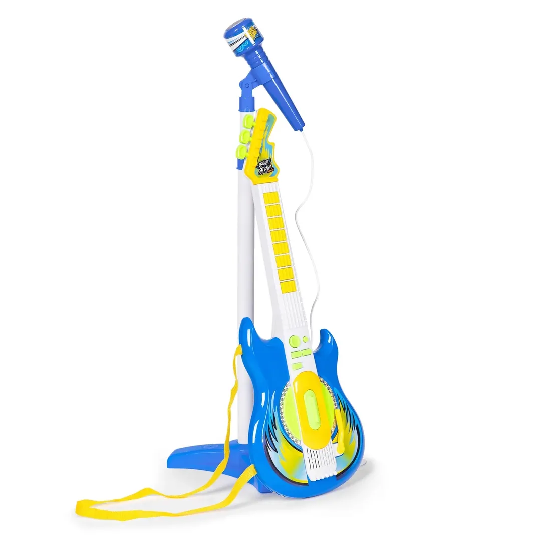 gitara-dla-dzieci-elektroniczna-zestaw-mikrofon-gitara-statyw