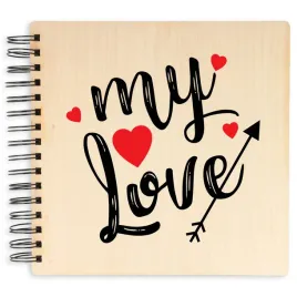 album-drewniany-22x22cm-25-kartek-my-love-serce-prezent-walentynki-wzory