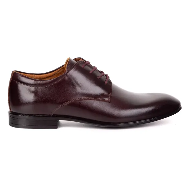 Buty męskie skórzane wizytowe Olivier 484 bordowe 37