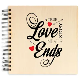album-drewniany-22x22cm-25-kartek-love-story-never-ends-na-walentynki-wzory