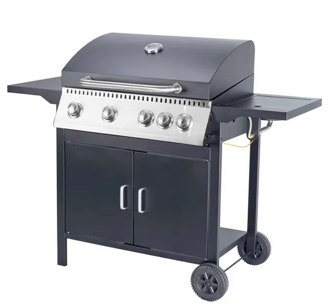 GRILL OGRODOWY GAZOWY BBQ - palniki 4+1 moc 14,5 kW - zestaw reduktor + wąż