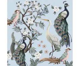 serwetki-papierowe-peacocks-and-heron-in-garden-on-blue-20-szt