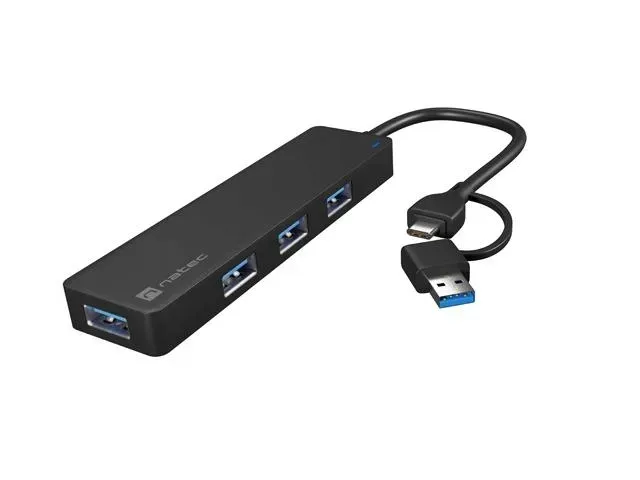 hub-usb-natec-mayfly-4xusb-3-0-czarny-usb-c-adapter-usb-a-stan-nowy