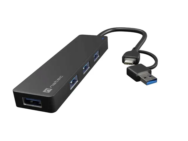 hub-usb-natec-mayfly-4xusb-3-0-czarny-usb-c-adapter-usb-a-stan-opakowania-oryginalne