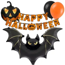 upiorne-dekoracje-zestaw-balony-na-halloween-nietoperz-dynia-5-szt
