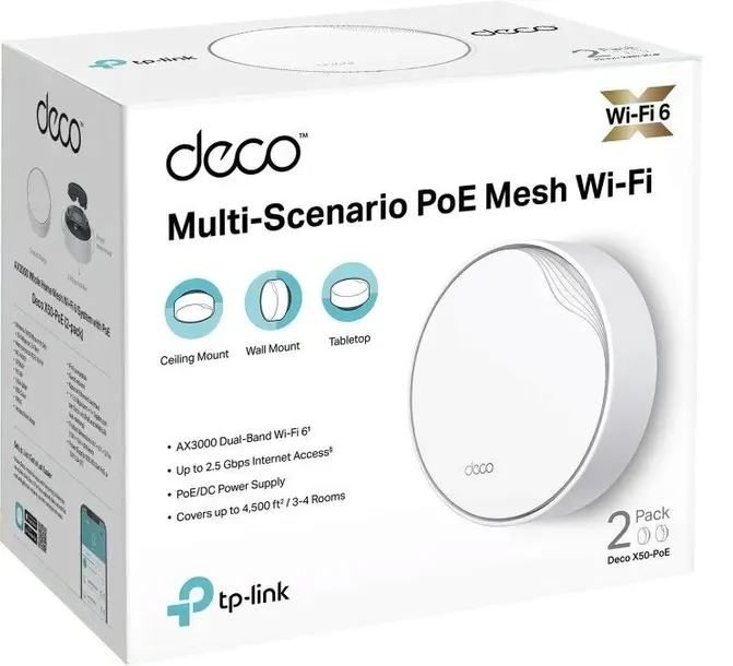 system-mesh-tp-link-deco-x50-poe-2-pack-standard-pracy-bezprzewodowej-802-11ax-wi-fi-6